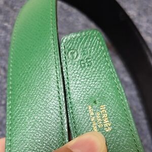 Hermès Green And Black Leather Belt